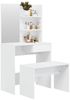 vidaXL Schminktisch-Set Hochglanz-Weiß 74,5x40x141 cm 3114143 Bild 3