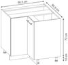 Eckunterschrank Fame-Line GrauBeige 80.5 cm ohne Arbeitsplatte Vicco Bild 3