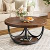 Tribesigns Couchtisch 80 cm runder Sofatisch mit 2 Ebenen, Wohnzimmertisch, Beistelltisch Bild 5