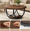 Tribesigns Couchtisch 80 cm runder Sofatisch mit 2 Ebenen, Wohnzimmertisch, Beistelltisch Bild 4