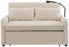 Sofa Ausziehbar – Sitzfläche 129x76 cm / Liege 129x163x81 cm, Chenille, verstellbare Rückenlehne, USB, Beige Bild 5