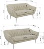 Skandinavisches Sofa Set PIRS 3-2, Komplettset, Wellenfederung, weiße Füße, Sitzgruppe, Polstermöbel Set - Beige Velvet Bild 5