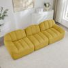 3-Sitzer Sofa 288×104×79 cm aus Granuliertes Fleece rahmenlos modular, gelb Bild 3