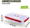 Frischhaltedosen für Lebensmittel mit Trenner ( 2 L ) - 2er Pack "Rot" - Vorratsdose luftdicht, Aufbewahrungsbox Meal Prep Box, Brotdose, BPA Frei Bild 4