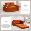 LVHOM 2-Sitzer Sofa aus Cordstoff – Montagefrei, Multifunktionales Schlafsofa mit Getränkehaltern und Seitentaschen, klappbares Gästebett, Orange Bild 2