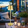2x LED Solar Tischleuchte, gold, 2 Höhen möglich, H 41 cm Bild 2