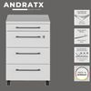 bümö Andratx Rollcontainer mit Schubladen, Container abschließbar aus Holz in grau - Rollwagen für's Büro als Schreibtisch Unterschrank, Bürocontainer od. Schreibtischcontainer, AXRC-69 Bild 2