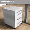 bümö Andratx Rollcontainer mit Schubladen, Container abschließbar aus Holz in grau - Rollwagen für's Büro als Schreibtisch Unterschrank, Bürocontainer od. Schreibtischcontainer, AXRC-69 Bild 3