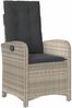 vidaXL 7-tlg. Garten-Essgruppe mit Kissen Hellgrau Poly Rattan 3212416 Bild 5