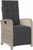 vidaXL 7-tlg. Garten-Essgruppe mit Kissen Hellgrau Poly Rattan 3212416 Bild 4