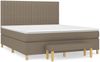 vidaXL Boxspringbett mit Matratze Taupe 160x200 cm Stoff 3137329 Bild 2