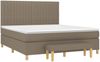 vidaXL Boxspringbett mit Matratze Taupe 160x200 cm Stoff 3137329 Bild 3