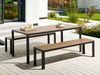 Gartentisch Set NARDO 180x90x75 cm Heller Holzfarbton-Schwarz Bild 3