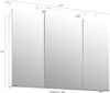 Schildmeyer Trient Spiegelschrank, Holzdekor, Esche grau Dekor, 90. 0x16. 0x75. 0 cm Bild 4