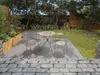 Vente-unique - GUERMANTES Garden dining set Metall Beige - B 47 cm x H 90 cm x L 43 cm Bild 2