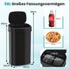 58 L Automatischer Mülleimer mit Sensor & Dual-Zonen Intelligenter Abfalleimer Schwarz Bild 2