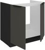 Küchen Spülenunterschrank 80 cm Küche ARIA Graphite ultra matt + Schwarz matt, hochwertige Fronten mit Anti Fingerprint Beschichtung Küchenzeile Küchenblock Bild 3
