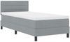 vidaXL Boxspringbett mit Kopfteil Hellgrau 90 x 200 cm Stoff 3338580 Bild 4