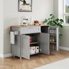 Mobiler Küchentisch 132,5x44(70)x90 cm – klappbare Arbeitsplatte in Eiche-Optik Bild 3