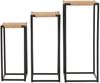 3er-Set Blumentisch HWC-N70, Beistelltisch Tisch Blumenständer Ablage, stapelbar, Metall Papierseil ~ naturfarben Bild 5