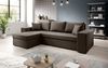 Designer Sofa Denver mit Schlaf- und Klappfunktion Stoff Braun Links Bild 2
