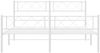 vidaXL Bettgestell mit Kopf- und Fußteil, Metall, Weiß, 135x190 cm Bild 3