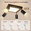 Nettlife Deckenstrahler 1/2/3/4 Flammig GU10 Modern Schwarze Deckenlampe Schwenkbar 350°, LED wechselbar, Warmweiß, Schwenkbar Flurlampe Metall für Schlafzimmer Küche Büro Bild 4