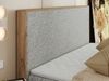 Doppelbett, Boxspringbett mit Bettkästen, Multipocket-Matratze und Topper, Set mit Kopfteil, Eiche Wotan Holzrahmen - WOOD CLASSIC - 140 x 200 cm - Hellgrau Struktur - H4 Bild 3