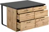Vente-unique - ALEGRITA Küchenmöbel Holz, Platte SchwarzBeige - B 104 cm x H 80 cm x L 126 cm Bild 4