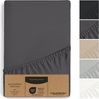 Hausfelder Spannbettlaken Boxspring Bettlaken 90/100x200 cm, bis 40cm Matratzenhöhe,Schwarz, Jersey-Baumwolle, Gummizug: rundum, (1 Stück), verschiedene Farben und Größen Bild 5