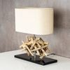 Levandeo® Nachttischlampe, Tischlampe Höhe 42cm Treibholz Tischleuchte Holz Lampe Teakholz Deko Bild 3
