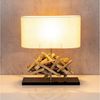 Levandeo® Nachttischlampe, Tischlampe Höhe 42cm Treibholz Tischleuchte Holz Lampe Teakholz Deko Bild 2