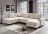 Wohnlandschaft >Rube< Schlaffunktion, Stauraum, Cord beige - 309x92x198cm (BxHxT) Bild 1
