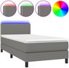 vidaXL Boxspringbett mit Matratze & LED Dunkelgrau 100x200 cm Stoff 3133054 Bild 2