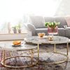Couchtische 2er-Set WL6. 508, Weiß Marmor-Hochglanz-Optik/ Gold Bild 3