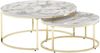 Couchtische 2er-Set WL6. 508, Weiß Marmor-Hochglanz-Optik/ Gold Bild 2