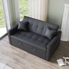 SONNI Schlafsofa Klappbares Sofabett 2-in-1 mit Katzenleder Sofa Bettcouch, mit Schlaffunktion, 3 Verstellbare Winkel, Couch mit 2 Kissen Bild 3