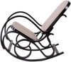 Schaukelstuhl M41, Schwingsessel Fernsehsessel, Massiv-Holz ~ Walnuss-Optik, Stoff/Textil beige Bild 5