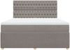 vidaXL Boxspringbett mit Matratze Taupe 180x200 cm Stoff 3292146 Bild 4