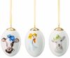 Hutschenreuther Geschenkserie Farm Life Set 3 Porzellan-Eier Osterdekoration Limitierte Geschenkserie aus Porzellan 7cm Kuh, Gans, Lamm mit Schleife Motiv, Weiß Bild 2