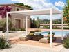 PRIMEYARD Pergola 3x4 m Aluminium-Pfosten mit Lamellendach aus Stahl weiße Terrassenüberdachung Bild 1