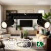 B.K.Licht Deckenleuchte LED Deckenstrahler GU10 Energieeffizient EEK A BKL1629, LED wechselbar, 2700K - Extra-Warmweiß, Deckenleuchte 25,5 cm Schwarz je 2W, je 450lm GU10 Wohnzimmer Flur Bild 3