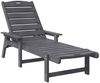 vidaXL Sonnenliege Hellgrau 195,5 x 53 x 98,5 cm HDPE 42006640 Bild 2