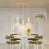 ZMH Pendelleuchte 3 Flammig Esszimmerlampe Holz - Weiß Hängelampe Esstisch Vintage GU10 Pendellampe Rustikal Küche Flurlampe Esszimmer Hängeleuchte für Wohnzimmer Schlafzimmer Restaurant Flur Bild 2