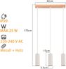 ZMH Pendelleuchte 3 Flammig Esszimmerlampe Holz - Weiß Hängelampe Esstisch Vintage GU10 Pendellampe Rustikal Küche Flurlampe Esszimmer Hängeleuchte für Wohnzimmer Schlafzimmer Restaurant Flur Bild 3