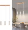 ZMH Pendelleuchte 3 Flammig Esszimmerlampe Holz - Weiß Hängelampe Esstisch Vintage GU10 Pendellampe Rustikal Küche Flurlampe Esszimmer Hängeleuchte für Wohnzimmer Schlafzimmer Restaurant Flur Bild 5