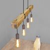 ZMH Pendelleuchte, 4-flammig, E27, Durchmesser 80 cm, Retro, mit Vintage-Holzbalken, für Esszimmer und Küche, max. 25 W Bild 3