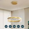 JDONG LED Pendelleuchte Moderne mit Fernbedienung 100cm Höhenverstellbar 54W, Esstisch Kronleuchter Kristall, Dimmbar, Wohnzimmer Esszimmer Küchen Bar Leuchten Bild 2