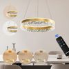 JDONG LED Pendelleuchte Moderne mit Fernbedienung 100cm Höhenverstellbar 54W, Esstisch Kronleuchter Kristall, Dimmbar, Wohnzimmer Esszimmer Küchen Bar Leuchten Bild 5