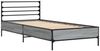 vidaXL Bettgestell Grau Sonoma 75x190 cm Holzwerkstoff und Metall 845625 Bild 3